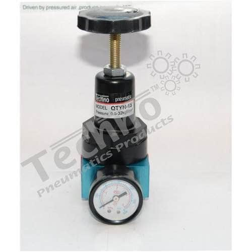 Techno Air Regulator Techno 1/2" High Pressure Regulator with Gauge QTYH15