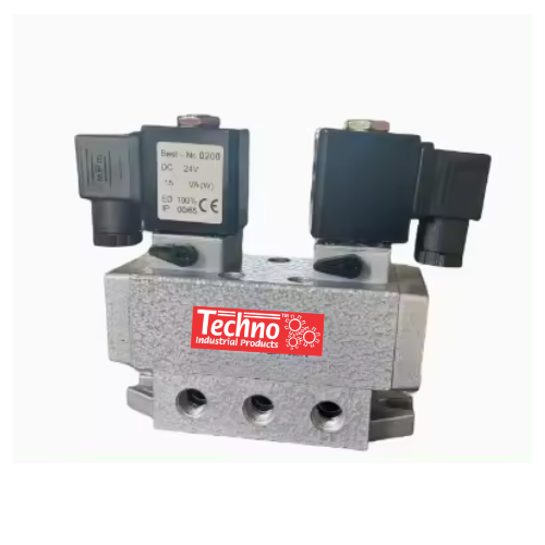 Techno Solenoid Valves Techno K25-D2 Series 5/2 Way Double Control Solenoid Valve (Shradder Type)