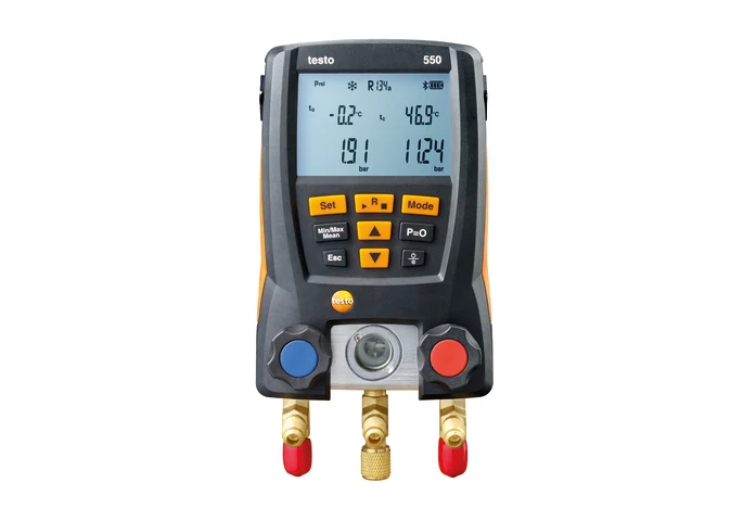 Testo Temperature and Humidity Meter Testo 550 Smart digital manifold with Bluetooth and 2-way valve block