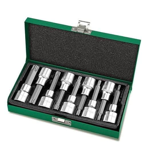 Toptul Socket & Socket Sets Toptul 9 Pcs 1/2 Inch Sq. Drive Long Star Bit Socket Set, GAAD0906