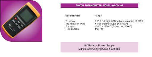 Waco 305, -50 to1300°C Digital K-type Thermometer