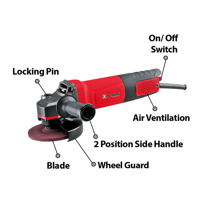 Xtra Power Angle Grinder Xtra Power 4 Inch 1050W Red & Black Angle Grinder, XPT 505