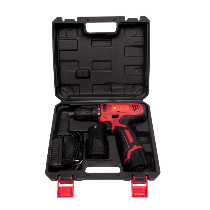 Xtra Power Cordless Drill Xtra Power 10 mm Red & Black Cordless Drill, 12 V 400 -1350 RPM  XPT482