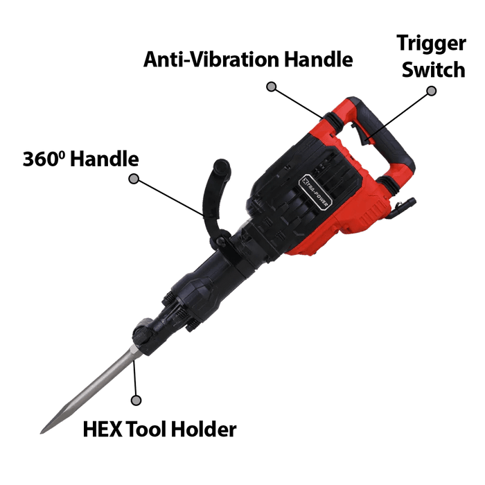 Xtra Power Demolition Hammer Xtra Power 16 Kg Demolition Hammer, 1700 W & 1900 BPM (XPT 517)