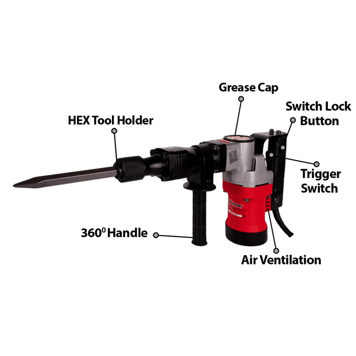 Xtra Power Demolition Hammer Xtra Power (17mm) 6 KG Heavy Duty Demolition Hammer/Concrete breaker 900W , XPT437