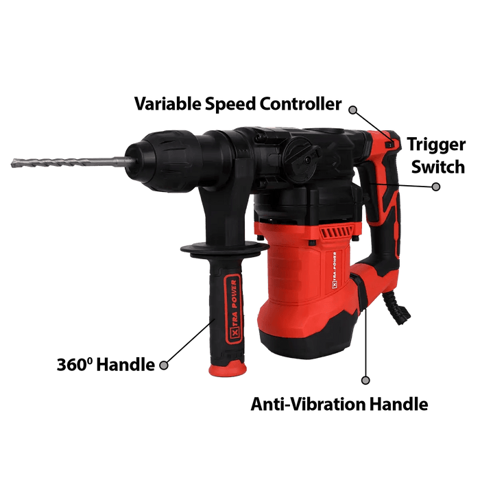 Xtra Power Rotary Hammer Xtra Power 32mm 1500W SDS Rotary Hammer 930 RPM 4300 BPM (XPT 511)