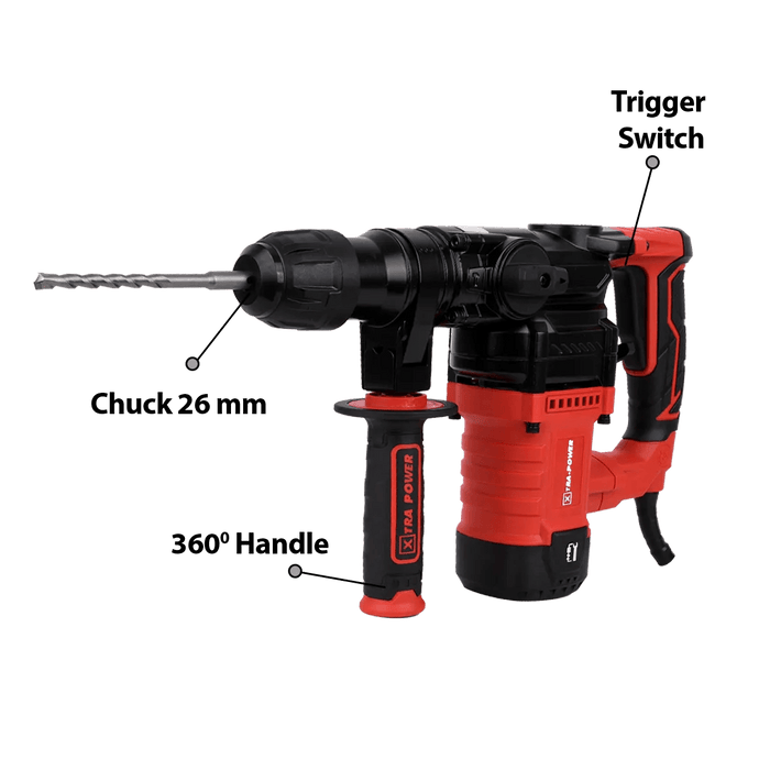 Xtra Power Rotary Hammer XtravPower 26mm 1050W Rotary Hammer 1050 RPM,4200 BPM (XPT 510)