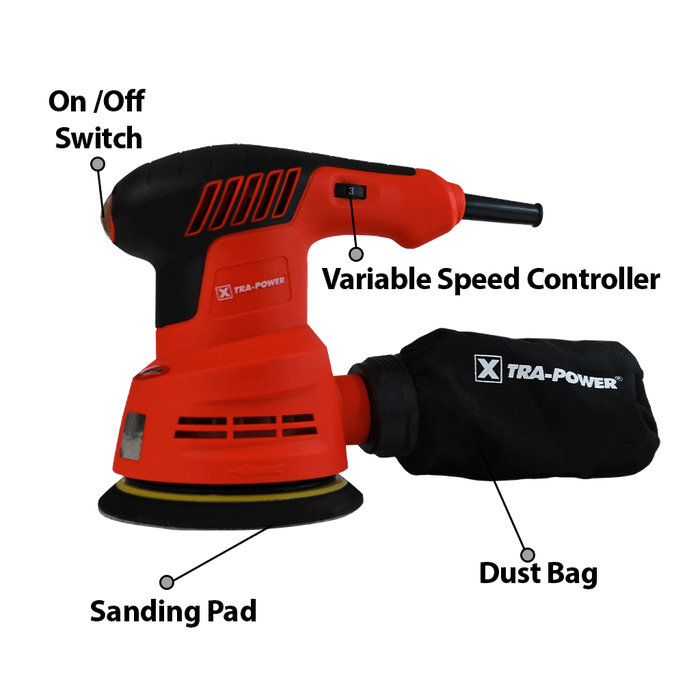 Xtra Power Rotary Sander Xtra Power 125 mm 300 W Rotary Sander, 5000-12000 RPM (XPT 551)