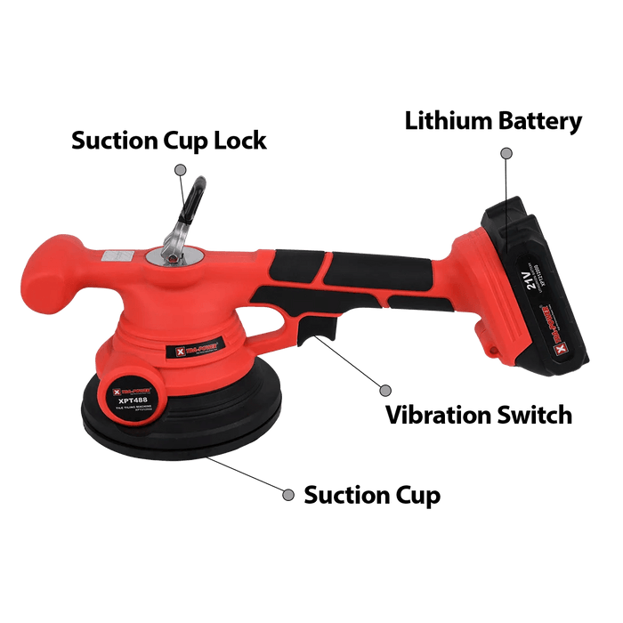 Xtra Power Tile Tilling Machine Xtra Power 14.5 Cm Cordless Tile Tiling Machine, 65 Kg Suction Capacity & 2000 mAh Battery Capacity (XPT-488)