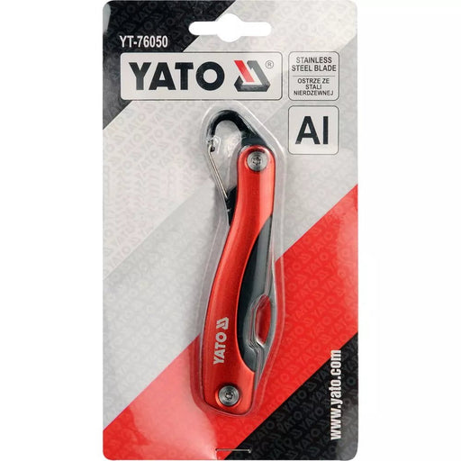 Yato Utility Knife Yato Folding Knife With Shackle Large Carabiner 75 mm(SS) YT-76050